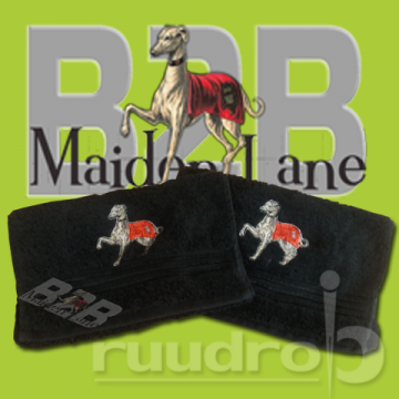 embroidered towels with logo of Maiden Lane