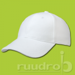 Witte Basic brushed cap van 100% katoen twill