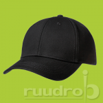 Een zwarte luxury fine cotton cap. De 6 panelen zijn geschikt voor embroidery.