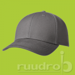 Een donker grijze luxury fine cotton cap. De 6 panelen zijn geschikt voor embroidery.