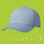 Een licht blauwe luxury fine cotton cap. De 6 panelen zijn geschikt voor embroidery.