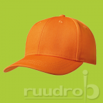 Een oranje luxury fine cotton cap. De 6 panelen zijn geschikt voor embroidery.