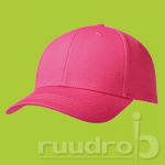 Een hard roze luxury fine cotton cap. De 6 panelen zijn geschikt voor embroidery.