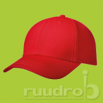 Een rode luxury fine cotton cap. De 6 panelen zijn geschikt voor embroidery.