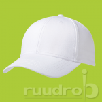 Een witte luxury fine cotton cap. De 6 panelen zijn geschikt voor embroidery.