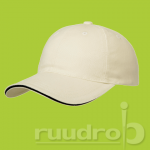 Ecru met zwart randje heavy brushed ultimate sandwich cap