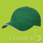 Groen met ecru randje heavy brushed ultimate sandwich cap