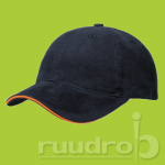 Navy met oranje randje heavy brushed ultimate sandwich cap