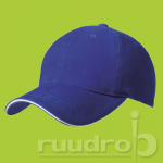 Blauw met wit randje heavy brushed ultimate sandwich cap