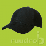 Zwarte Basic brushed cap van 100% katoen twill
