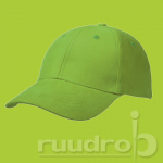 Lime groene basic brushed cap van 100% katoen twill