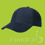 Navy blauwe basic brushed cap van 100% katoen twill