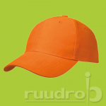 Oranje basic brushed cap van 100% katoen twill