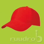 Rode basic brushed cap van 100% katoen twill