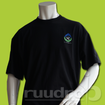 Zwart t-shirt geborduurd met het logo van BVL onderhoud uit Etten-Leur