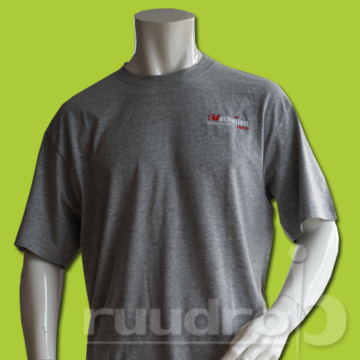 Gemailleerd grijs t-shirt met een geborduurd borstlogo van Verheijen