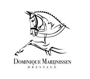 logo van dominique marrijnissen met een afbeelding van een paard